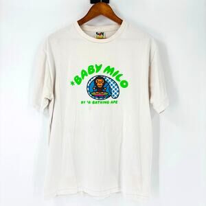 Bape Baby Milo Surfing T-Shirt Size XL White Streetwear Mens Short Sleeve